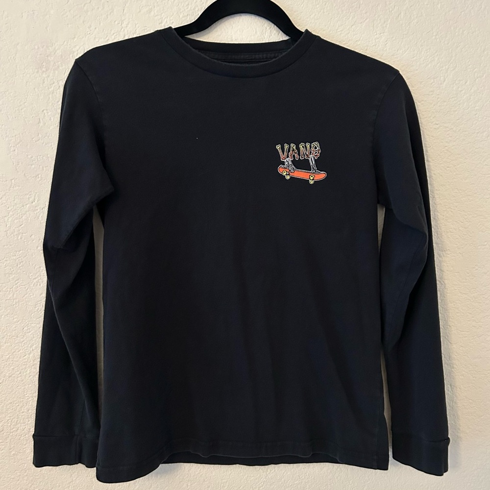 ⭐ Vans Off the Wall Inverted Bones Long Sleeve Crew Neck Cotton T-Shirt S (8-10)